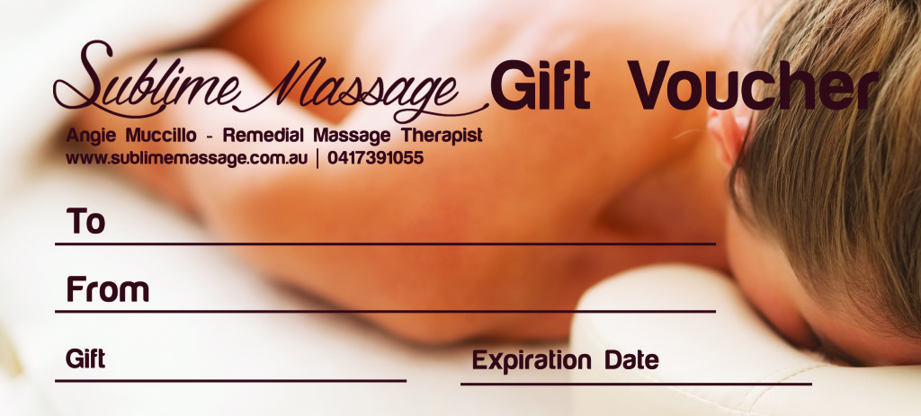 Sublime massage gift voucher